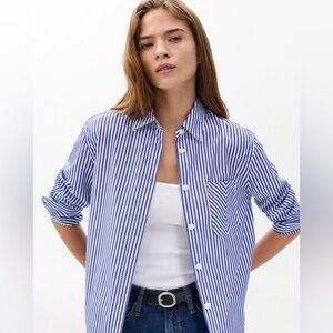 Rag & Bone Maxine Stripe Poplin Shirt - Medium